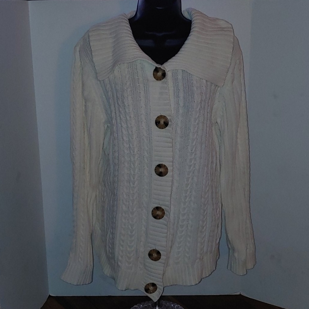 Karen Scott Light Beige Cardigan